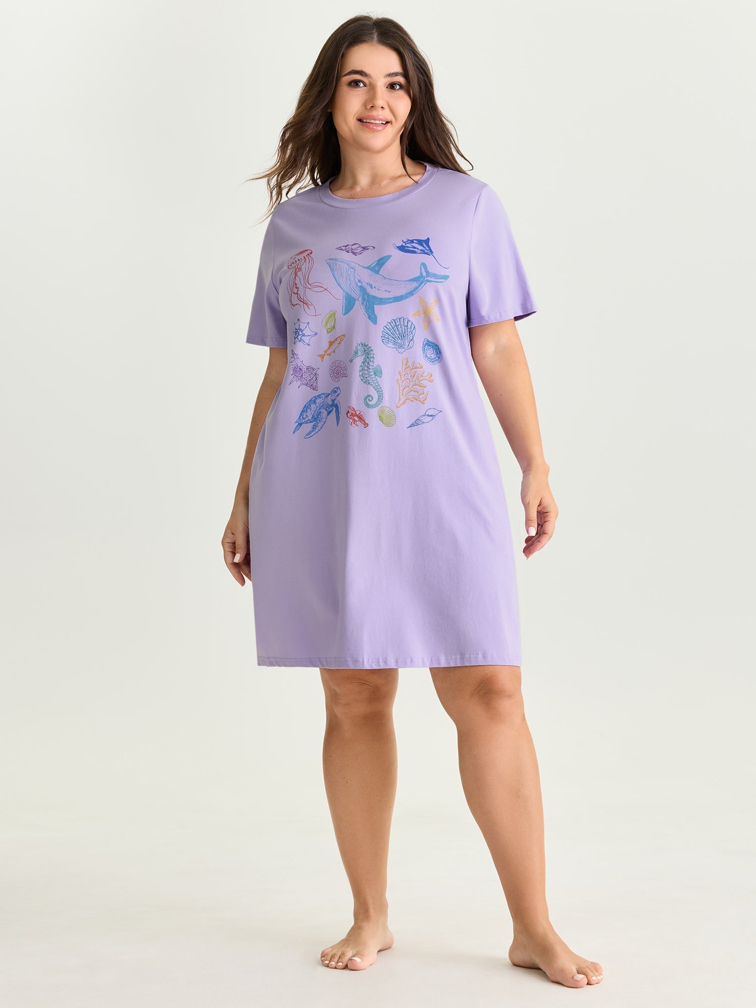 Cotton Ocean Elements Stretchy Lounge Dress