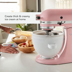 KitchenAid Ice Cream Maker Stand Mixer Attachment, 2 Quart, White