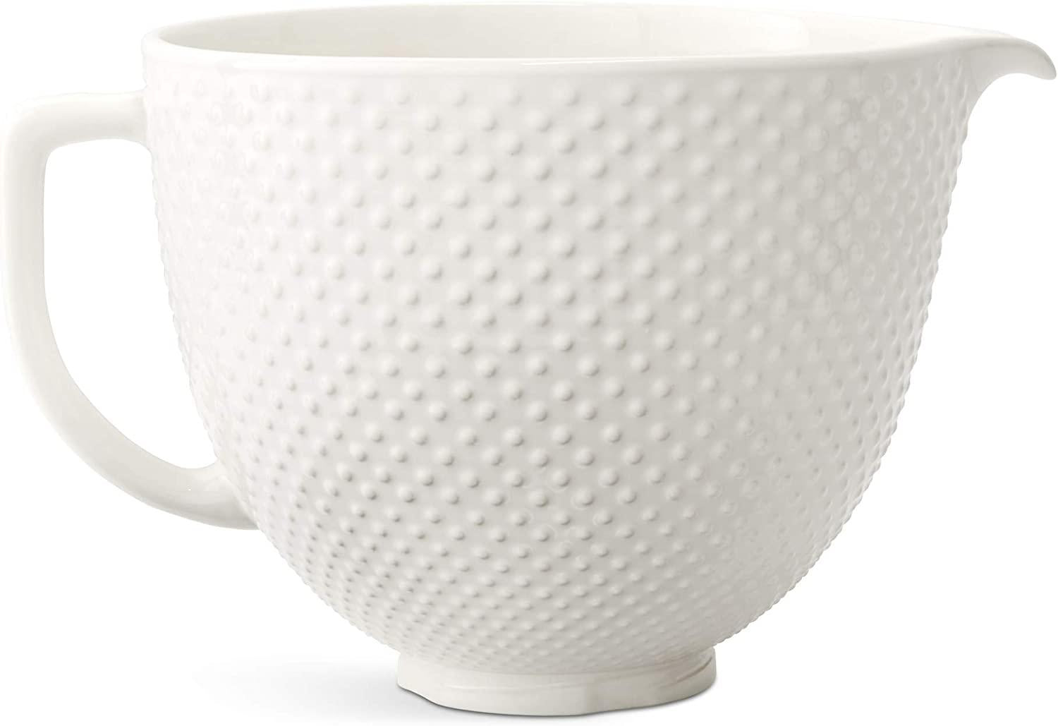 KitchenAid KSM2CB5THB Stand Mixer Bowl, 5 quart, White Hobnail Ceramic