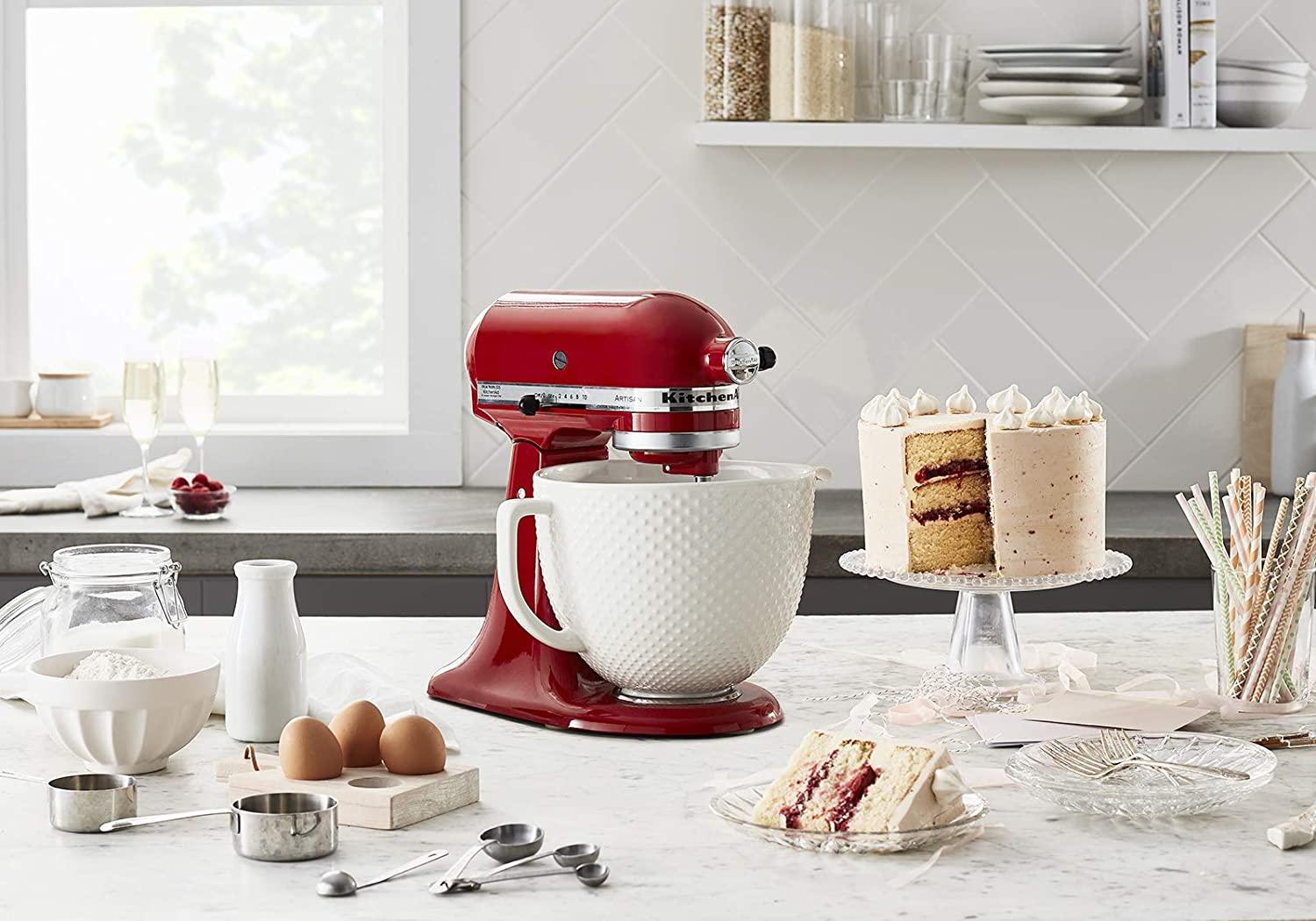 KitchenAid KSM2CB5THB Stand Mixer Bowl, 5 quart, White Hobnail Ceramic