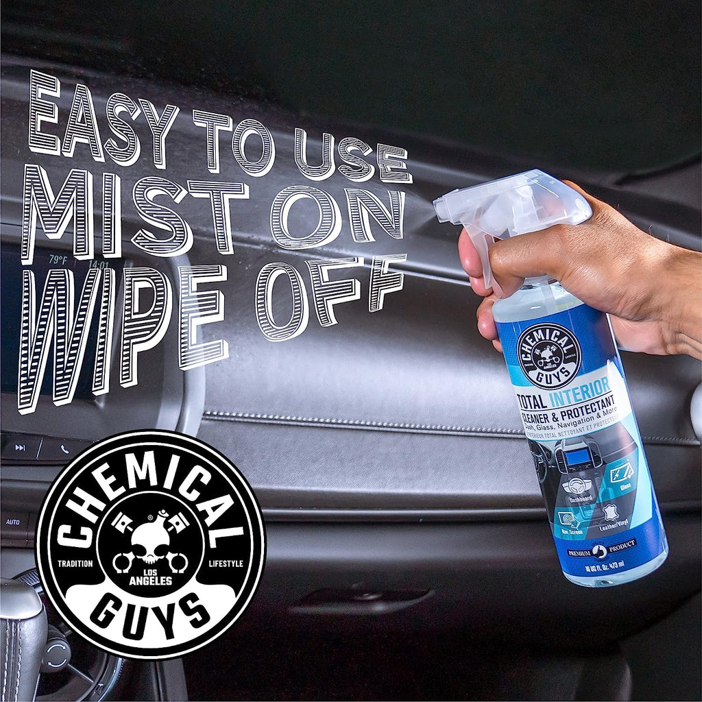Chemical Guys SPI2201602 Total Interior Cleaner and Protectant, Safe for Cars, Trucks, SUVs, Jeeps, Motorcycles, RVs &amp; More, 16 fl oz, (2 Pack)