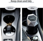 JUSTTOP Car Trash Can with Lid, Diamond  Small Automatic Portable Trash Can, Easy to Clean, Used in Car Home Office (Silver)