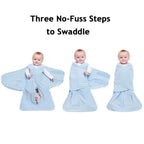 HALO Cotton Sleepsack Swaddle, 3-Way Adjustable Wearable Blanket, TOG 1.5, Cream, Small, 3-6 Months