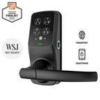 Secure Plus Matte Black Single-Cylinder Smart Lock Latch with Keypad, Bluetooth and Fingerprint