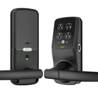 Secure Plus Matte Black Single-Cylinder Smart Lock Latch with Keypad, Bluetooth and Fingerprint