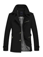 business casual coat washed cotton turndown collar jacket for men