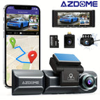 AZDOME M550 Dash Cam 3 Channel, 4K+1080P Dual , In WiFi GPS, With 64GB SD Card, ParMonitoring, Loop Recording,G-sensor Ultra HD Car Cam