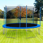 13ft 330lbs Load Trampoline With Enclosure For Kids Toddlers And Adults, Indoor Outdoor Recreational Exercise Trampoline, 156x156x112.6'' Blue