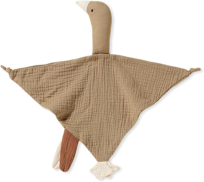 Goose Lovey Muslin Cotton Baby Blanket, Soft Breathable Lovies for Babies, Muslin Fabric for Comfortable Sleep & Play(Black Green)