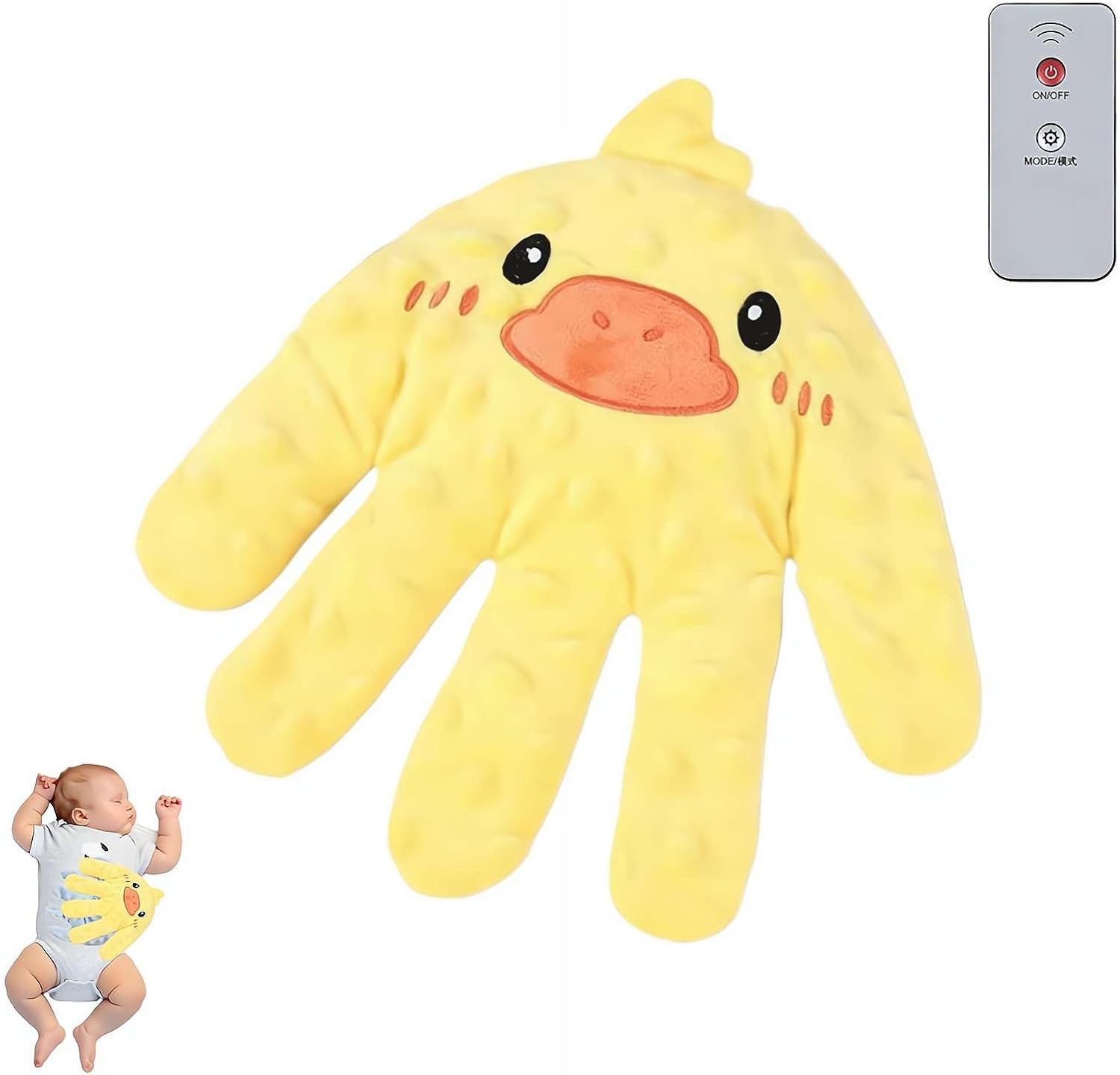 Baby Soothers Toys,Smart Baby Soother with Realistic Patting & Warmth,Cute Animal Plush Stuffed Doll Toy for Girls Boys,Plush Figure Soothing Toys for Home and Travel