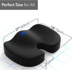 Everlasting Comfort Seat Cushion &amp; Lumbar Support Pillow Combo (Patented) - Chair Pads Reduce Tailbone Pressure &amp; Improve Back Comfort - Multi-Use Gel Infused Memory Foam Chair Cushions for Home, Car