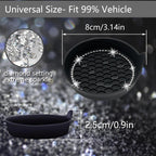 NBTEPEM 2pcs Bling Car Cup Holder Coaster, 2.75 inch Anti-Slip Shockproof Universal Fashion Car Coasters Insert Bling Crystal Rhinestone Automotive Interior Accessories for Women (2 pcs, Black)