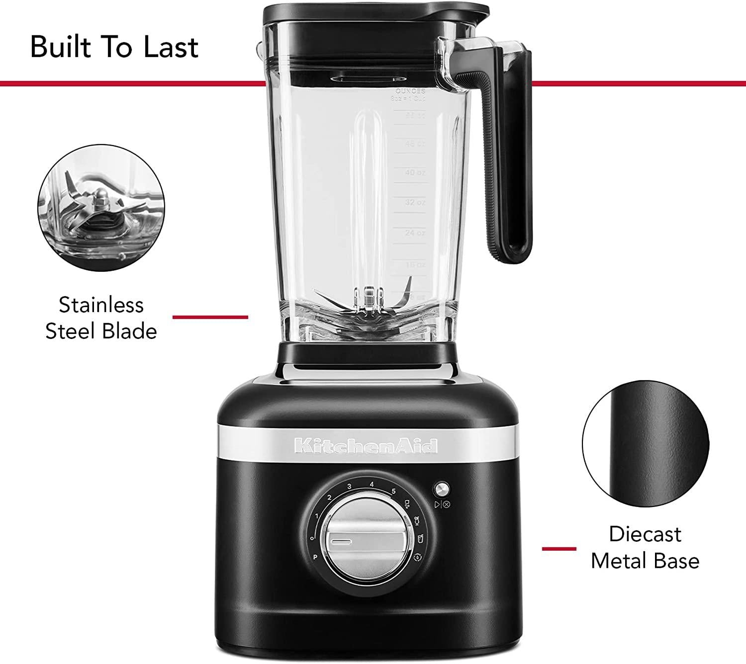 KitchenAid KSB4028BM K400 Variable Speed Blender with Tamper