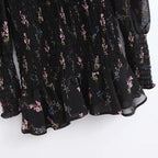 puffed long sleeve mini dress