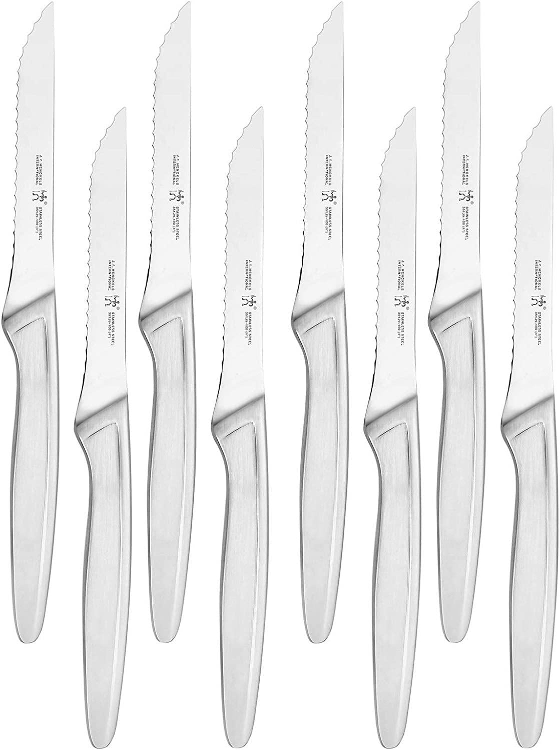 HENCKELS Steak Knife Set of 8, Stainless Steel Knife Set, Silver