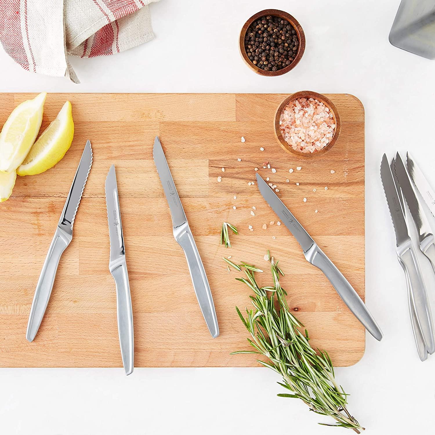 HENCKELS Steak Knife Set of 8, Stainless Steel Knife Set, Silver