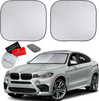 EzyShade Windshield Sun Shade with Shield-X Reflective Technology. See Size-Chart with Your Vehicle. Foldable 2-Piece Car Sunshades Reflect UV Sun and Heat and Protect Your Car. Standard (Medium) Size
