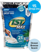 Camco TST MAX RV Toilet Treatment Drop-INs | Control Unwanted Odors and Break Down Waste and Tissue | Septic Tank Safe | Ocean Breeze Scent | 15-pack (41614)