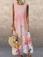 Round Neck Loose Casual Sleeveless Maxi Dress