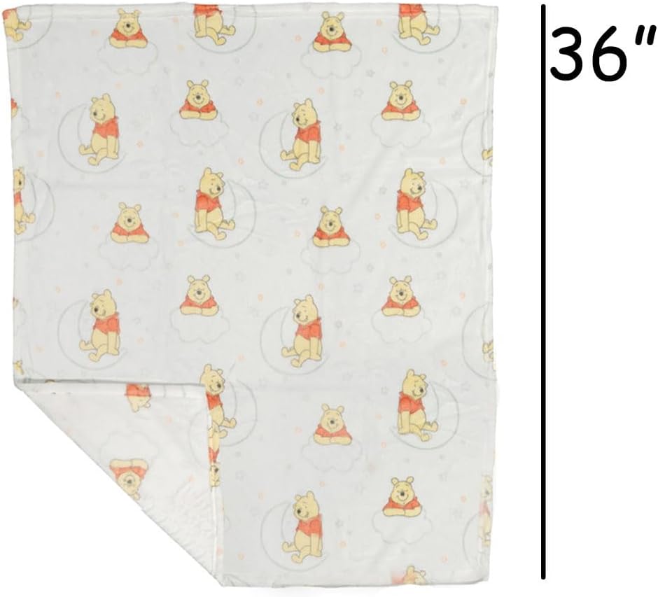 Baby Personalized Blanket Set 2 Piece Lovey and Teether Snuggler with Large Blanket for Newborn Nursery Decor (Yellow Winnie The Pooh)