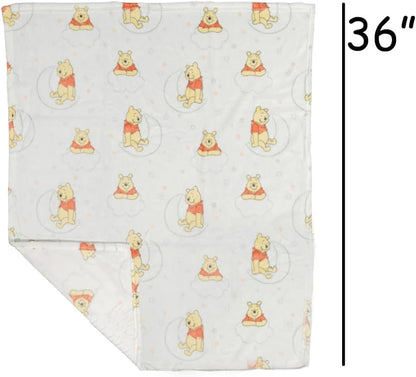 Baby Personalized Blanket Set 2 Piece Lovey and Teether Snuggler with Large Blanket for Newborn Nursery Decor (Yellow Winnie The Pooh)