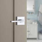 Halifax Square Polished Chrome Privacy Bed/Bath Door Lever