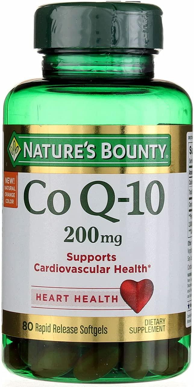 Nature's Bounty Co Q-10 200 mg Rapid Release Softgels Supports Cadiovascular Health 80 Ea (Pack of 6)