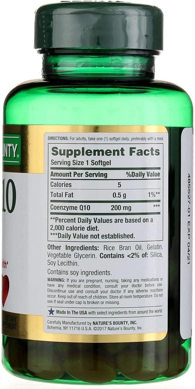 Nature's Bounty Co Q-10 200 mg Rapid Release Softgels Supports Cadiovascular Health 80 Ea (Pack of 6)