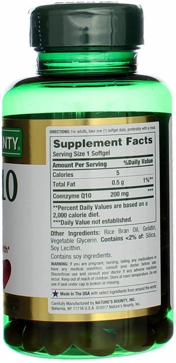 Nature's Bounty Co Q-10 200 mg Rapid Release Softgels Supports Cadiovascular Health 80 Ea (Pack of 7)