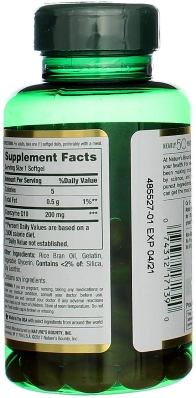 Nature's Bounty Co Q-10 200 mg Rapid Release Softgels Supports Cadiovascular Health 80 Ea (Pack of 6)