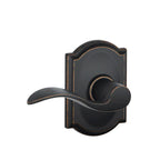 Accent Aged Bronze PassaHall/Closet Door Lever with Camelot Trim