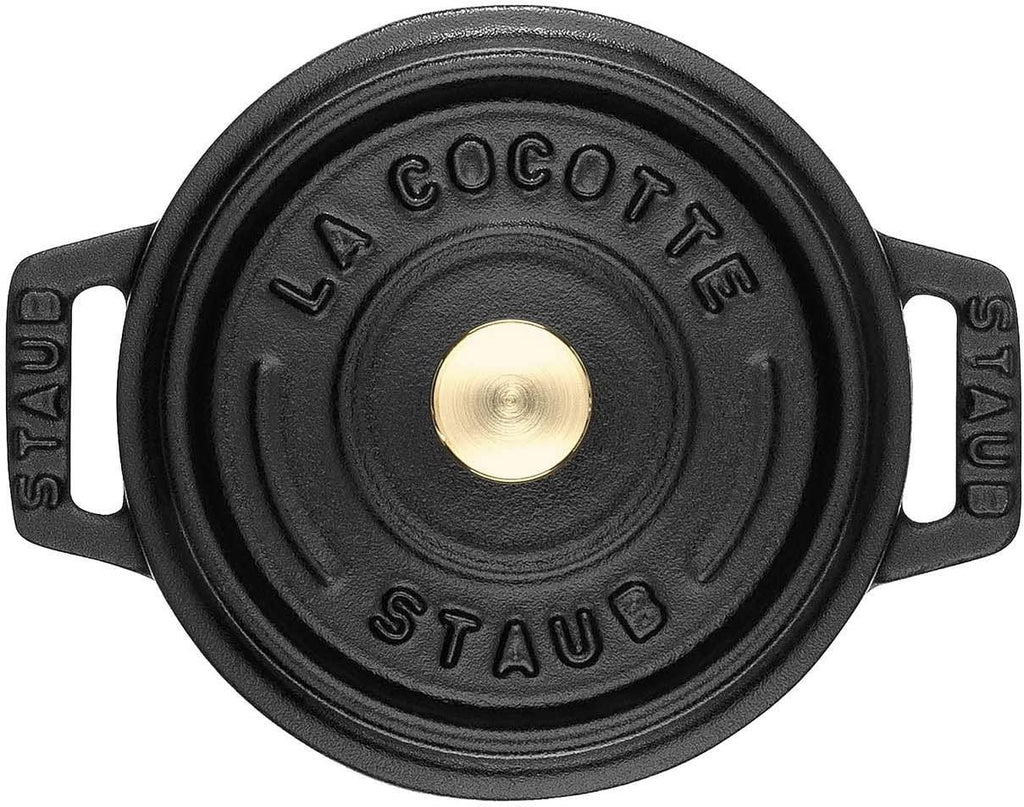 Staub Cast Iron 0.25-qt Mini Round Cocotte - Matte Black, Made in France