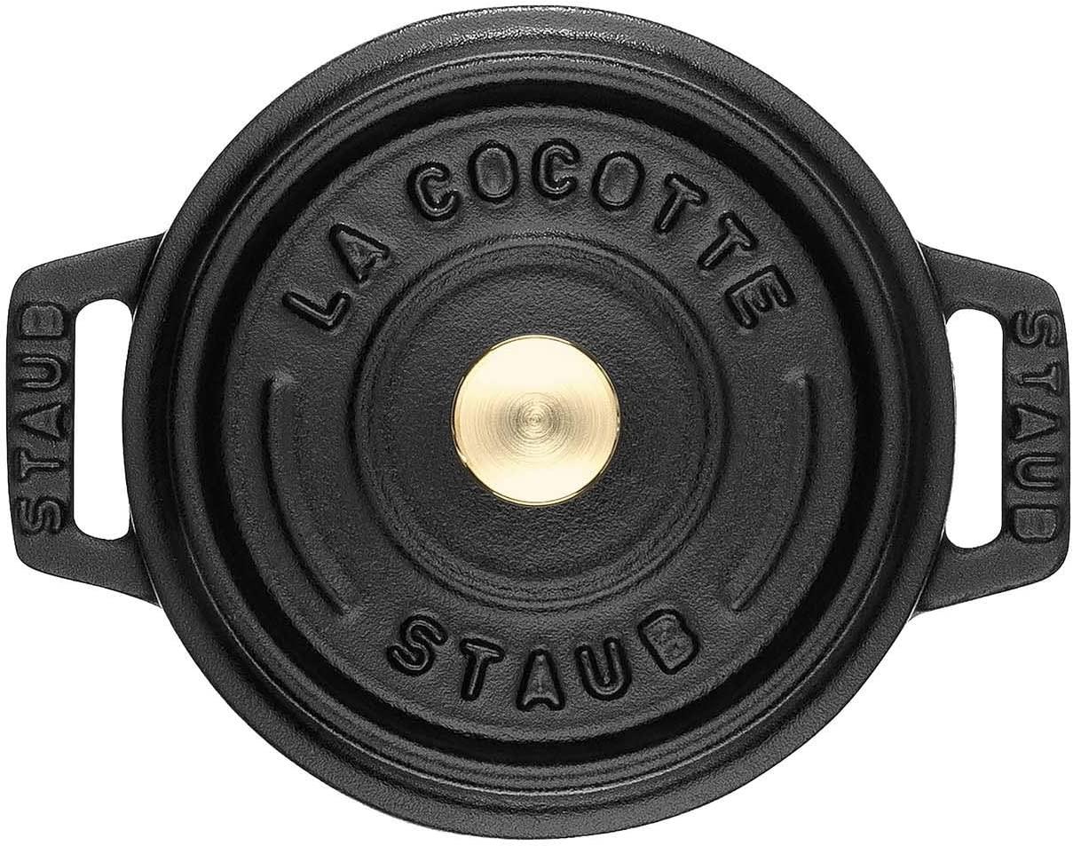 Staub Cast Iron 0.25-qt Mini Round Cocotte - Matte Black, Made in France