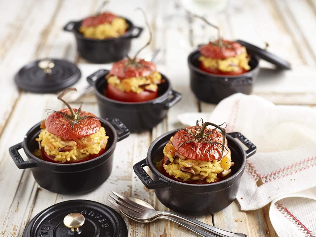 Staub Cast Iron 0.25-qt Mini Round Cocotte - Matte Black, Made in France