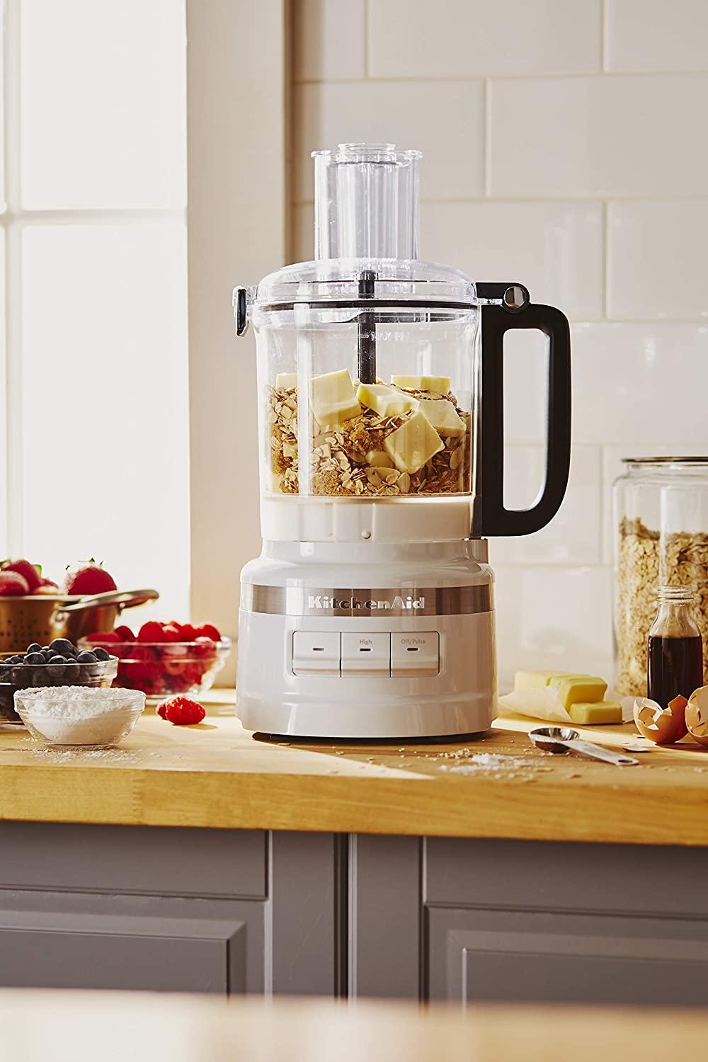 KitchenAid KFP0918WH Easy Store Food Processor, 9 Cup, White