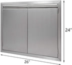 BBQ Access Door 26" W X 24" H, 304  Steel Outdoor Kitchen Acces