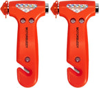 MOTORBUDDY 2-Pack Car Safety, Auto Emergency Escape Hammer with Window Breaker and Seat Belt Cutter, Striking Red Tool for Car Accidents