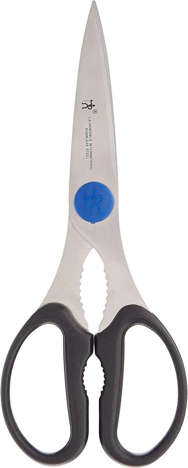 HENCKELS Heavy Duty Kitchen Shears that Come Apart, Dishwasher Safe, Black, Stainless Steel, Blue