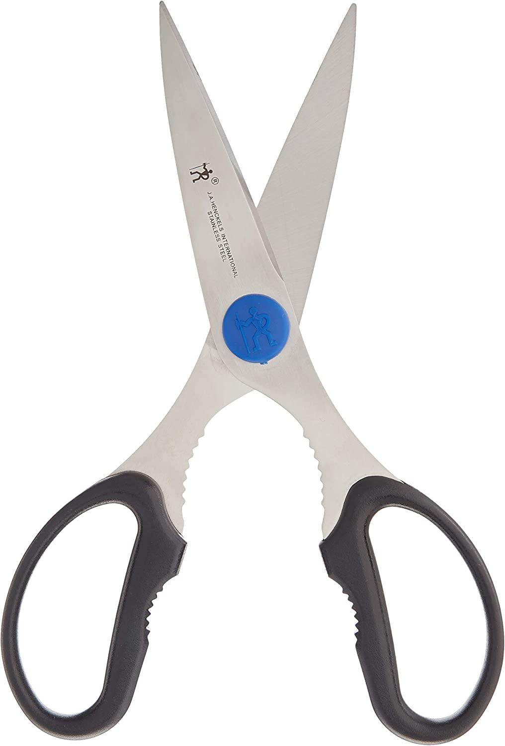 HENCKELS Heavy Duty Kitchen Shears that Come Apart, Dishwasher Safe, Black, Stainless Steel, Blue