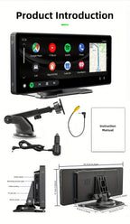 Wireless Car Stereo, 10.26" IPS Touch Portable For Audio Car Radio Receiver Android Auto ,Car Multimedia Player