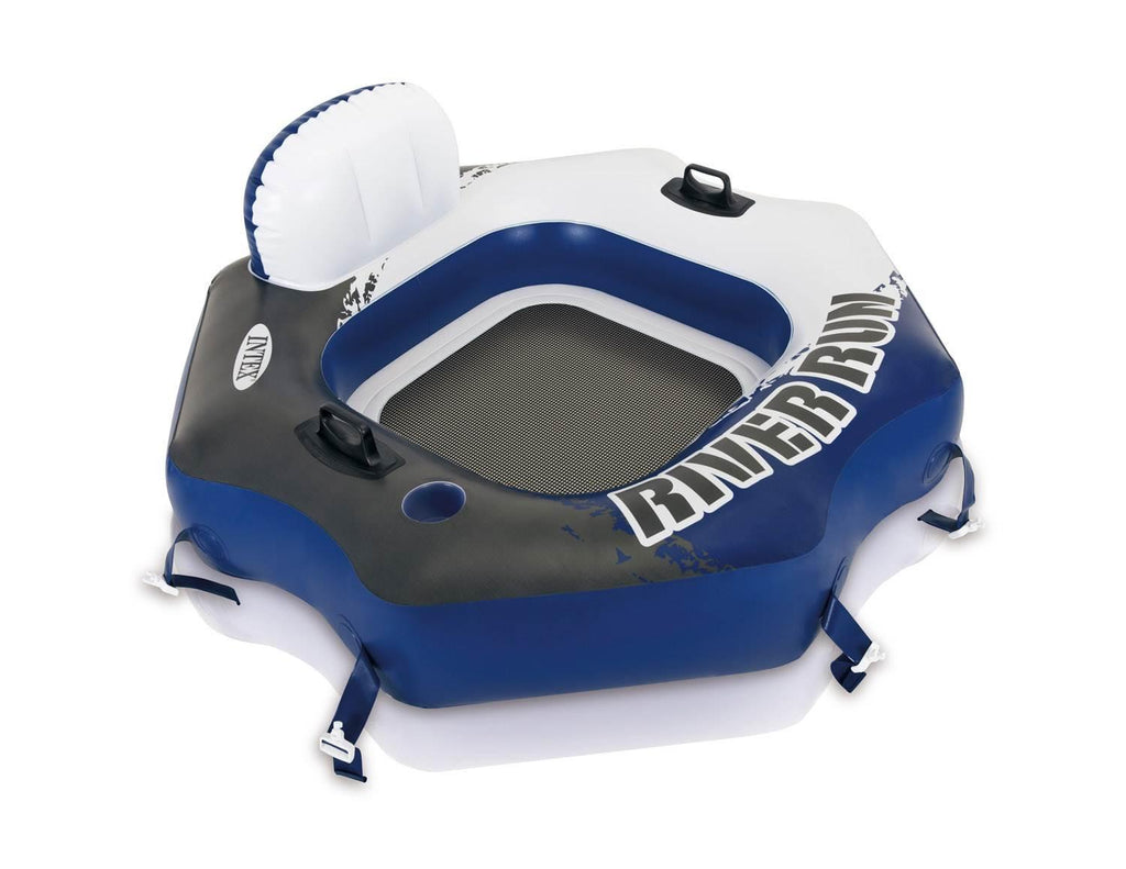 River Run Connect LounInflatable Floating Water Tube (6 Pack) &amp; Cooler