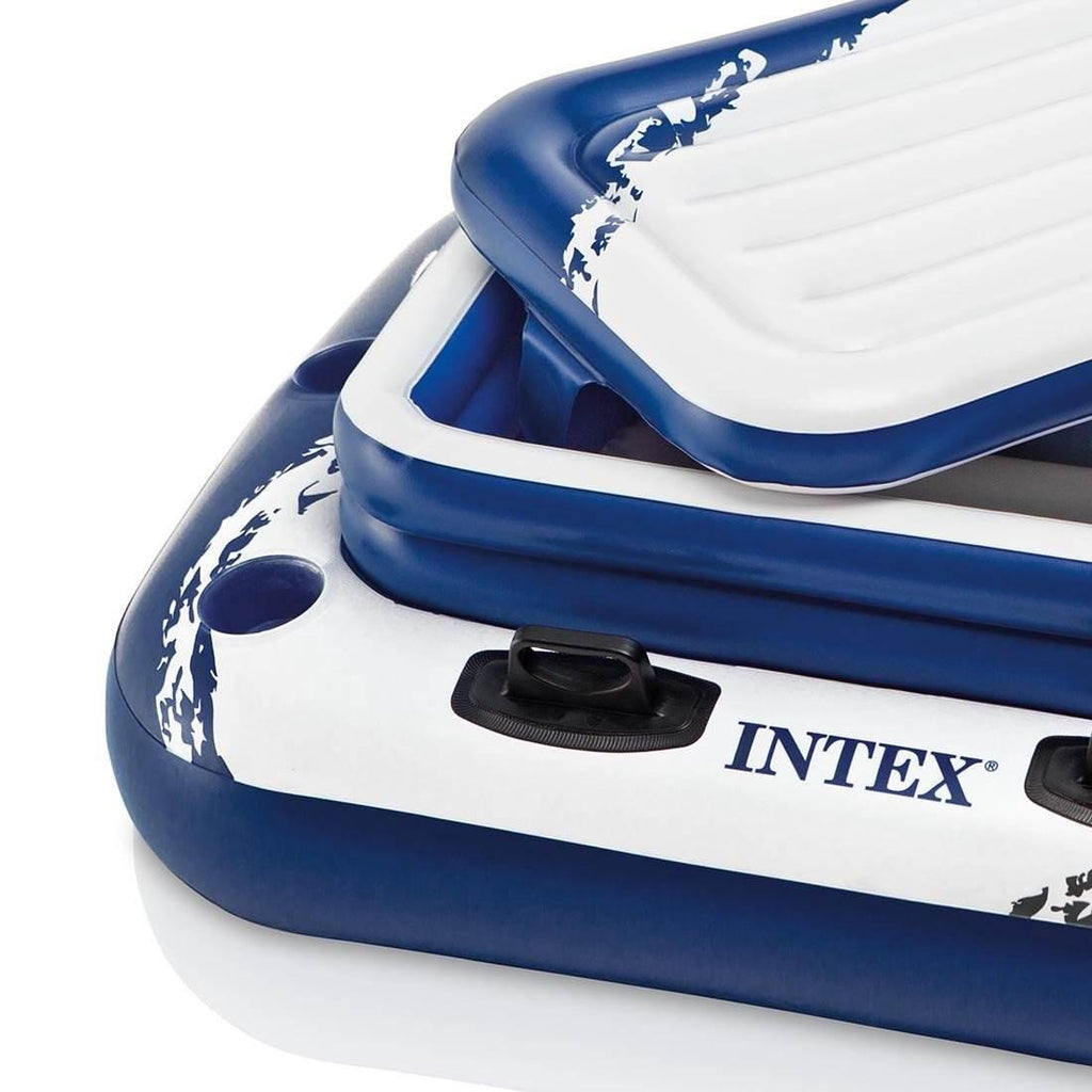 River Run Connect LounInflatable Floating Water Tube (6 Pack) &amp; Cooler