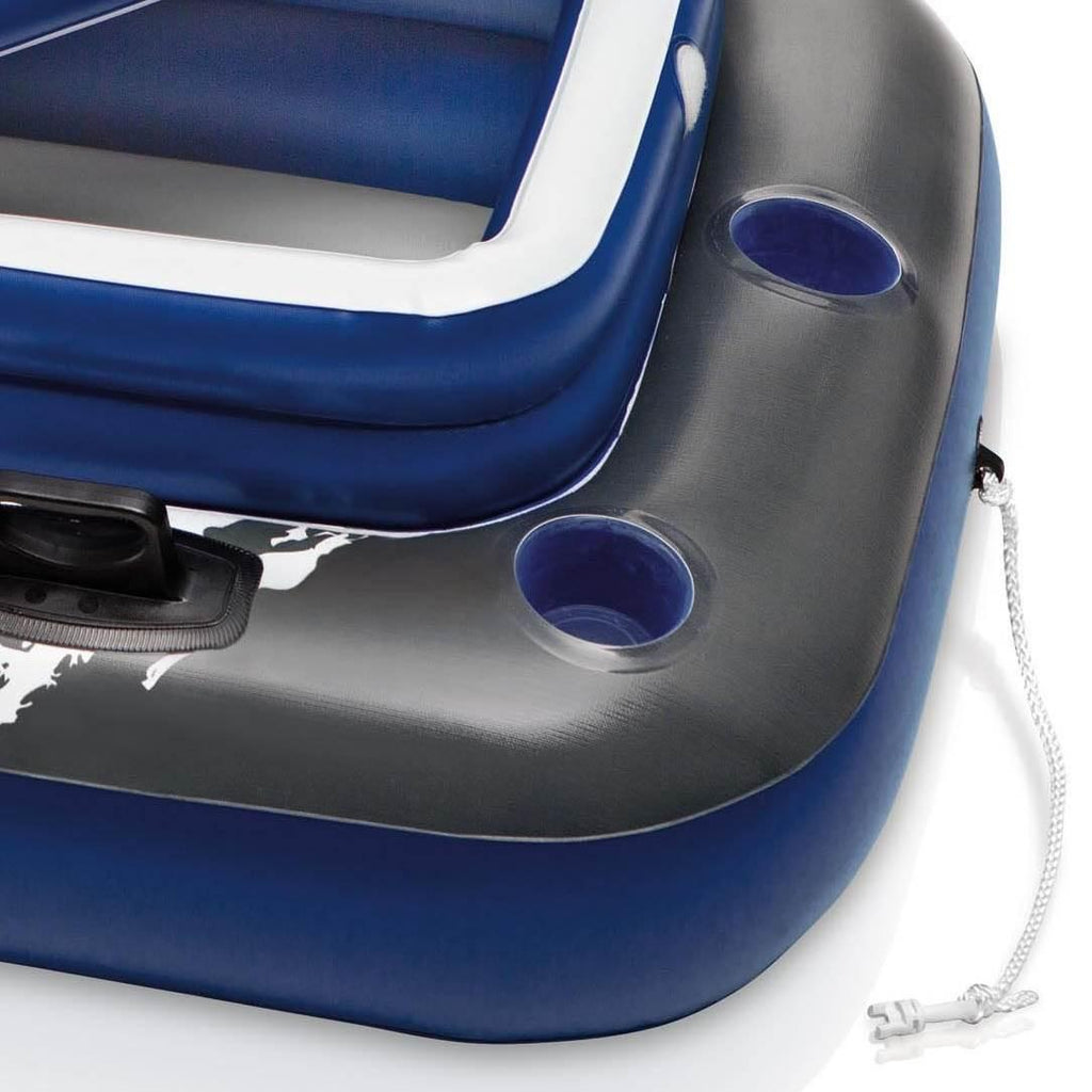 River Run Connect LounInflatable Floating Water Tube (6 Pack) &amp; Cooler