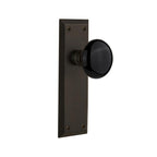 York Plate Double Dummy Black Porcelain Door Knob in Oil-Rubbed Bronze
