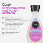Cutex Gel Nail Polish Remover, Ultra-Powerful &amp; Removes Glitter and Dark Colored Paints, Paraben Free, 6.76 Fl Oz
