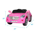 Electric Cars for Boys Girls Christmas Gifts, 12V Power Wheels for Kids Toddler 3-7, Battery-Powered Ride On Truck Car RC Toy, Safe Ride On Toys for Christmas Gifts, 3 Speeds, LED Lights, Pink, Q7352