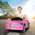 Electric Cars for Boys Girls Christmas Gifts, 12V Power Wheels for Kids Toddler 3-7, Battery-Powered Ride On Truck Car RC Toy, Safe Ride On Toys for Christmas Gifts, 3 Speeds, LED Lights, Pink, Q7352