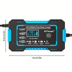 Full Car Motorcycle Battery Charger 12V 6A Auto Pulse Repair LCD Display Smart Fast CharAGM Deep Cycle GEL Lead-Acid Charger