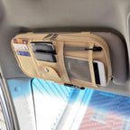 Da by Car Sun Visor Organizer Auto Car Visor Pocket and Interior Accessories Car Truck Visor Storage Pouch Holder with Multi-Pocket Net Zippers (Beige Light Yellow)
