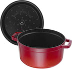 Staub Cast Iron 7-qt Round Cocotte - Cherry, Made in France